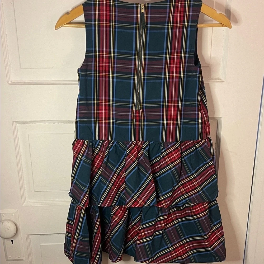 J. Crew Crewcuts Girls' Green Tartan Tiered Dress Sz 10 EXCELLENT Condition